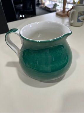 Furio Italian Green Ceramic Creamer Pitcher
